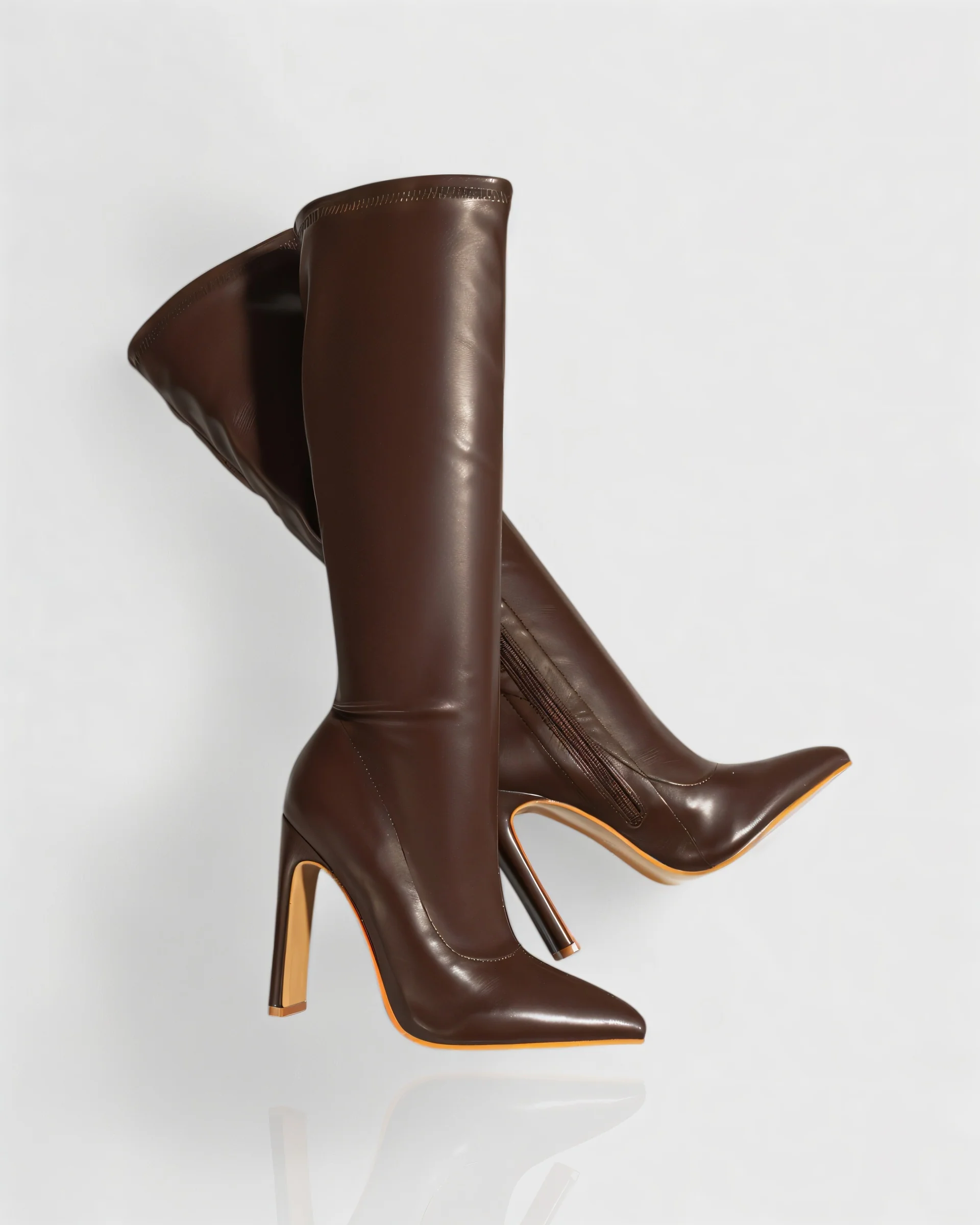 CHARLIE Faux Leather Knee-High Boots - Image 8