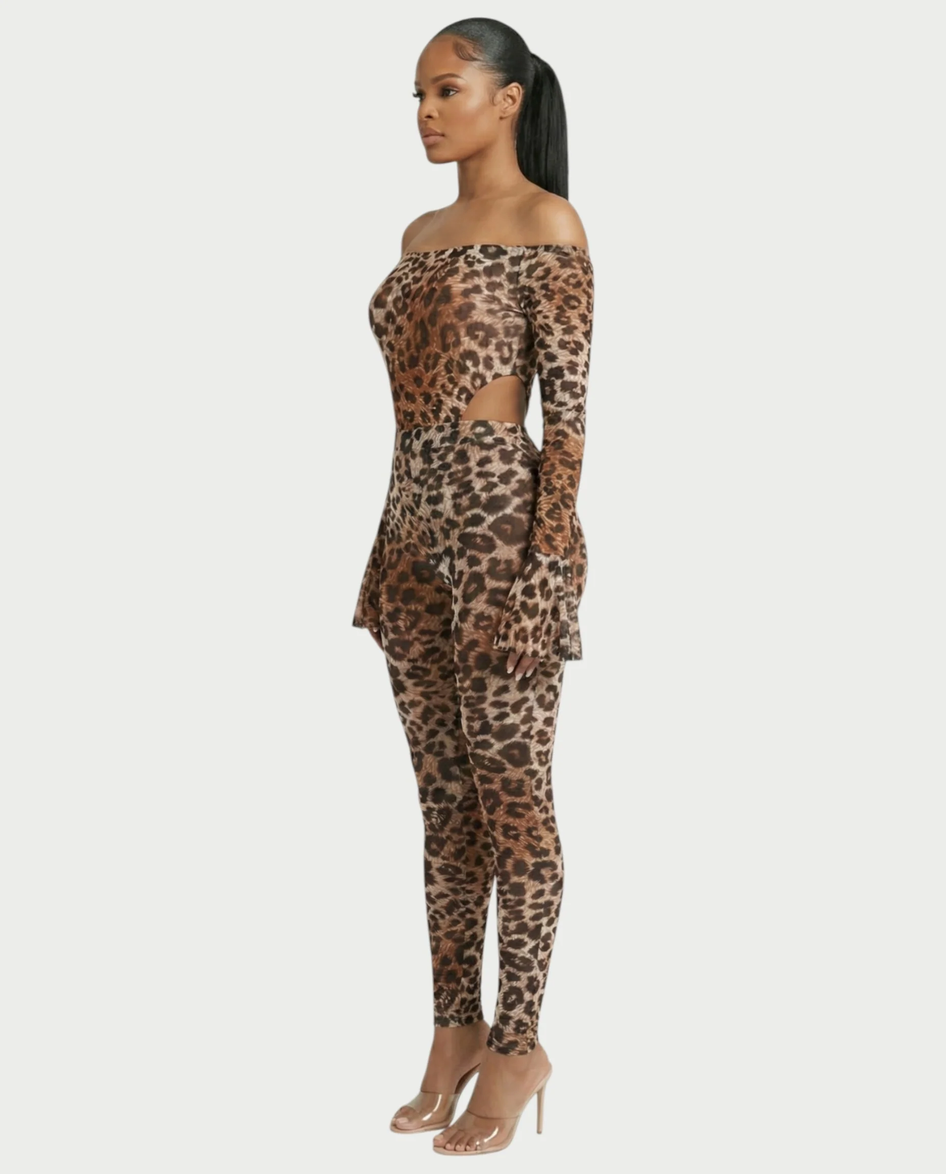 LIBRA Leopard Print Off Shoulder Set - Image 3