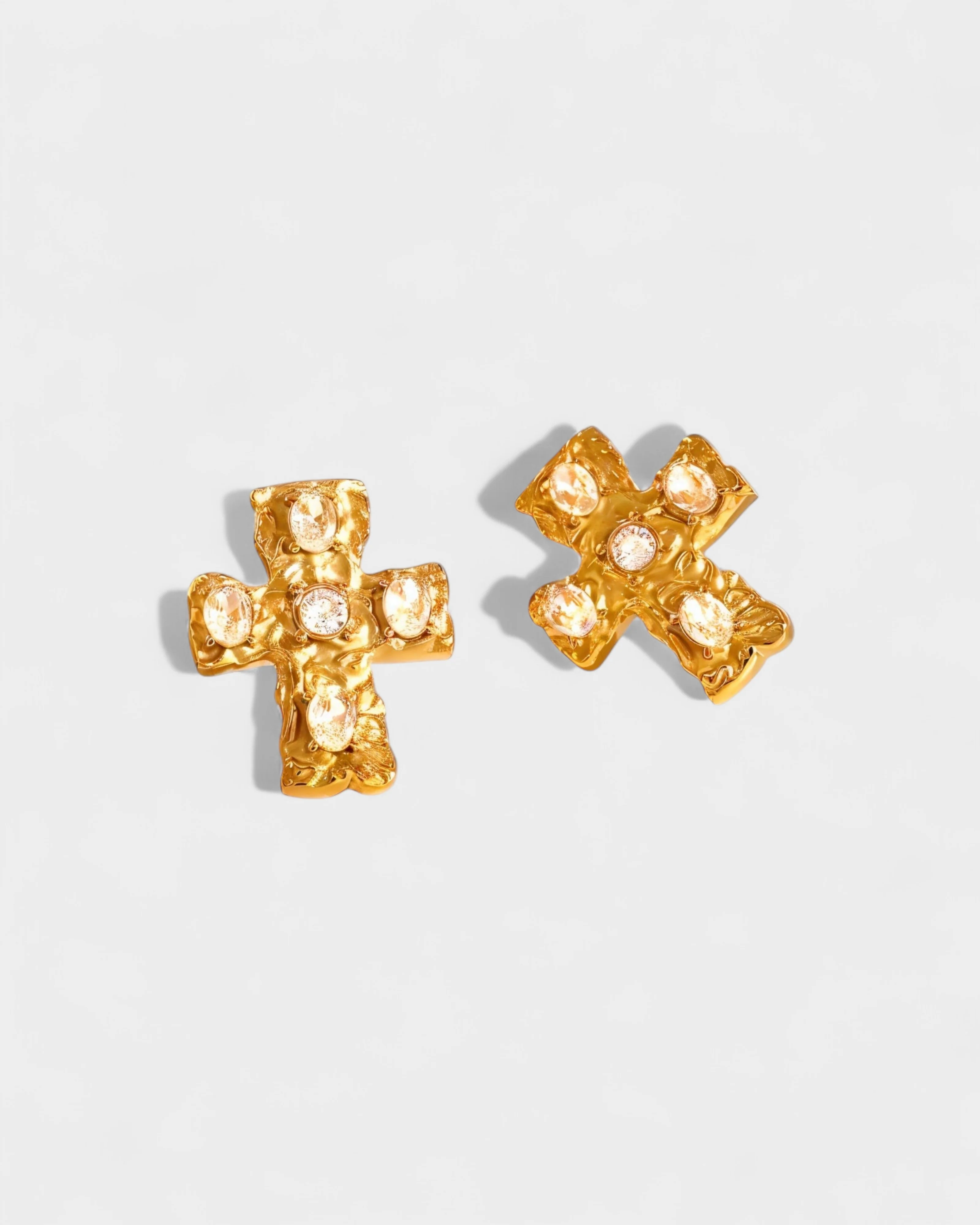 MAINE Multi-Stone Cross Stud Earrings - Image 9